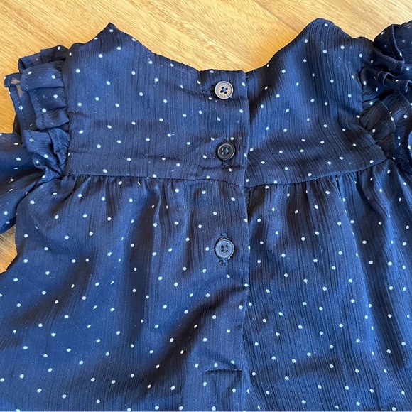 4 for $10 🌈 Baby B’Gosh Navy Blue Polka Dot Ruffled Dress - Picture 4 of 6